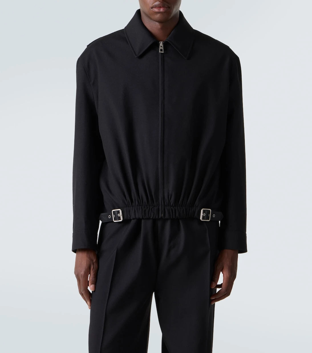 Loewe - Belted leather-trimmed wool blouson