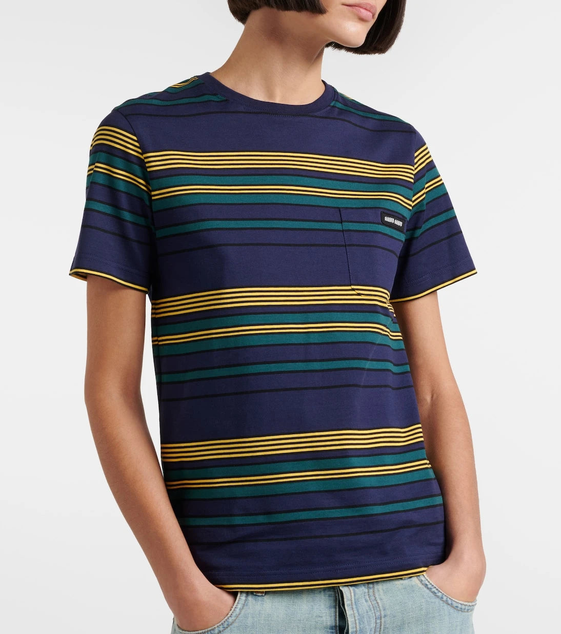 Miu Miu - Striped cotton jersey T-shirt