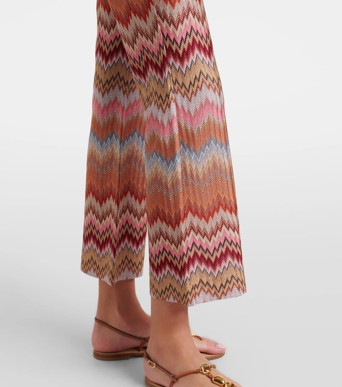 Missoni - بنطلون ضيق بقصة ساق قصيرة وخصر عالٍ بنقشة متعرجة