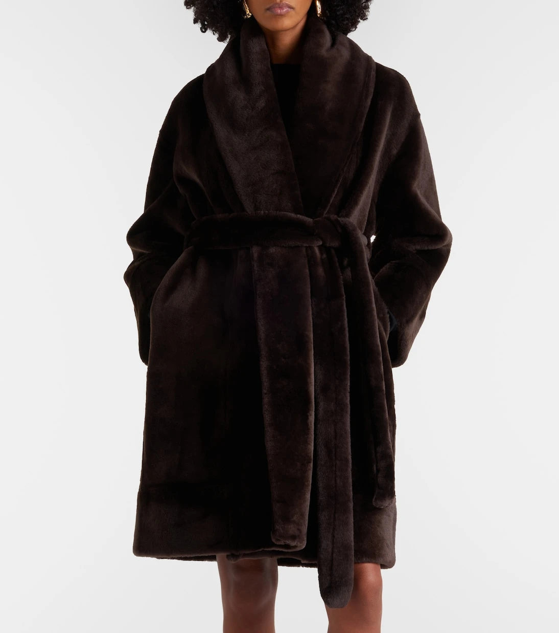 Nour Hammour - Juno shearling wrap coat
