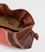 LOEWE Brown Leather Stripe Flamenco Clutch Bag