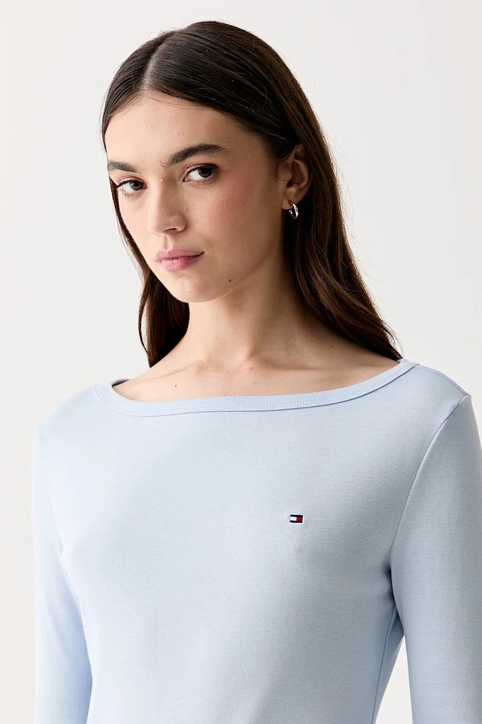Tommy Hilfiger uzun kollu kadın pamuk bluz