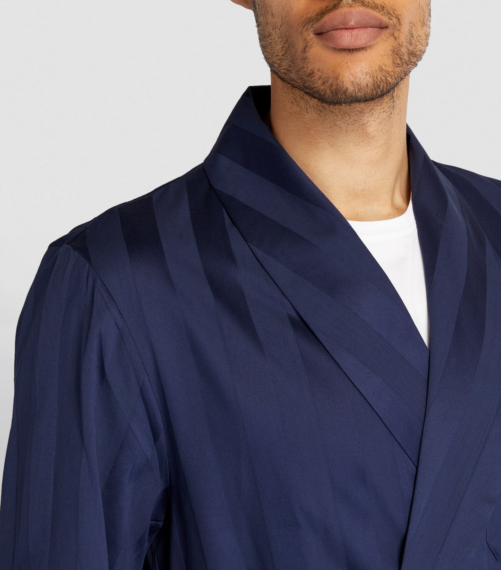 Derek Rose Satin Striped Robe