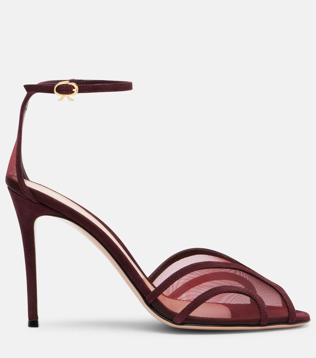 Gianvito Rossi - صندل 95 من الشمواه والشبك