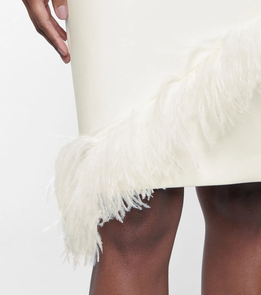 Christopher Kane - Feather-trimmed wool-blend dress
