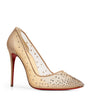 Beige Follies Strass Suede Pumps 100