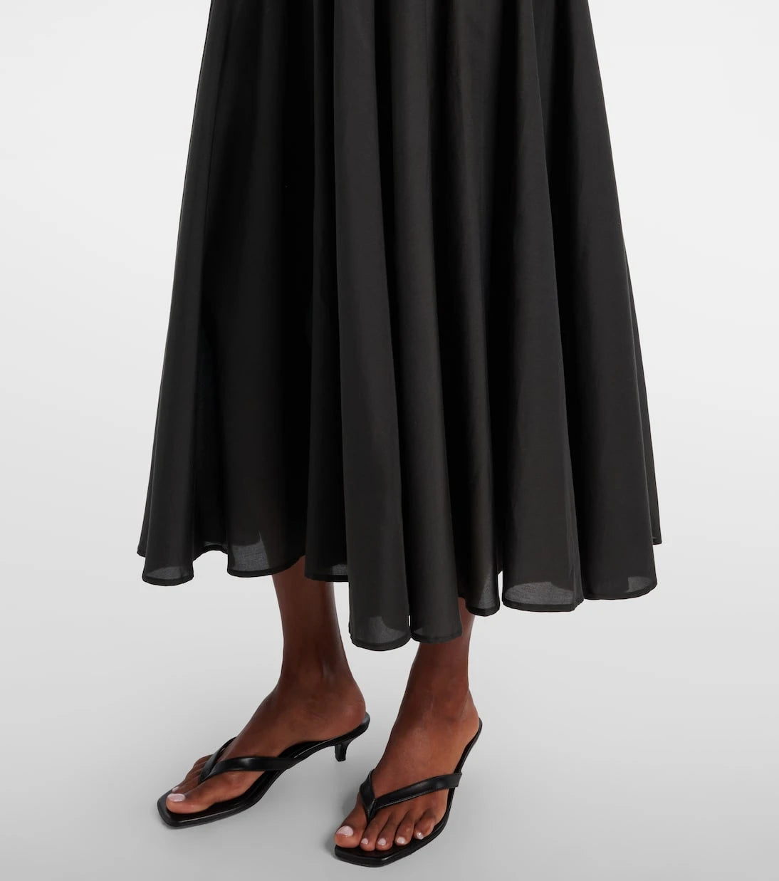 Asceno - Rita gathered cotton and silk midi dress