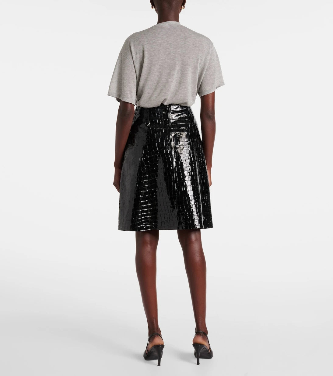 Toteme - Croc-effect leather miniskirt