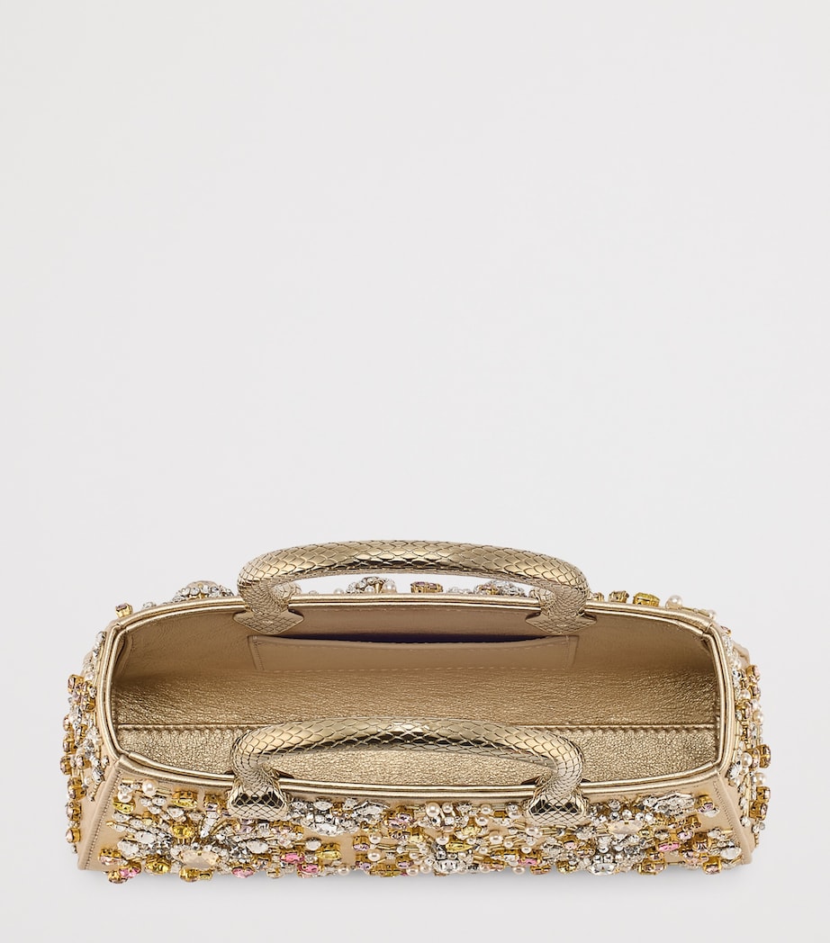 Bvlgari Gold Leather Serpentine Duette Top-Handle Bag