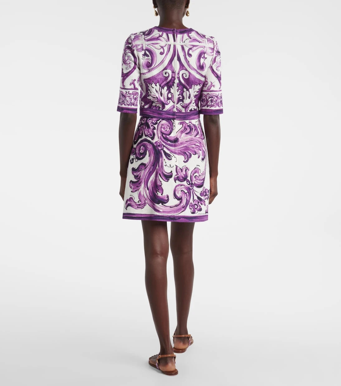 Dolce&Gabbana - Majolica cotton-blend minidress