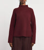 Max Mara Red Cashmere-Blend High-Neck Sweater
