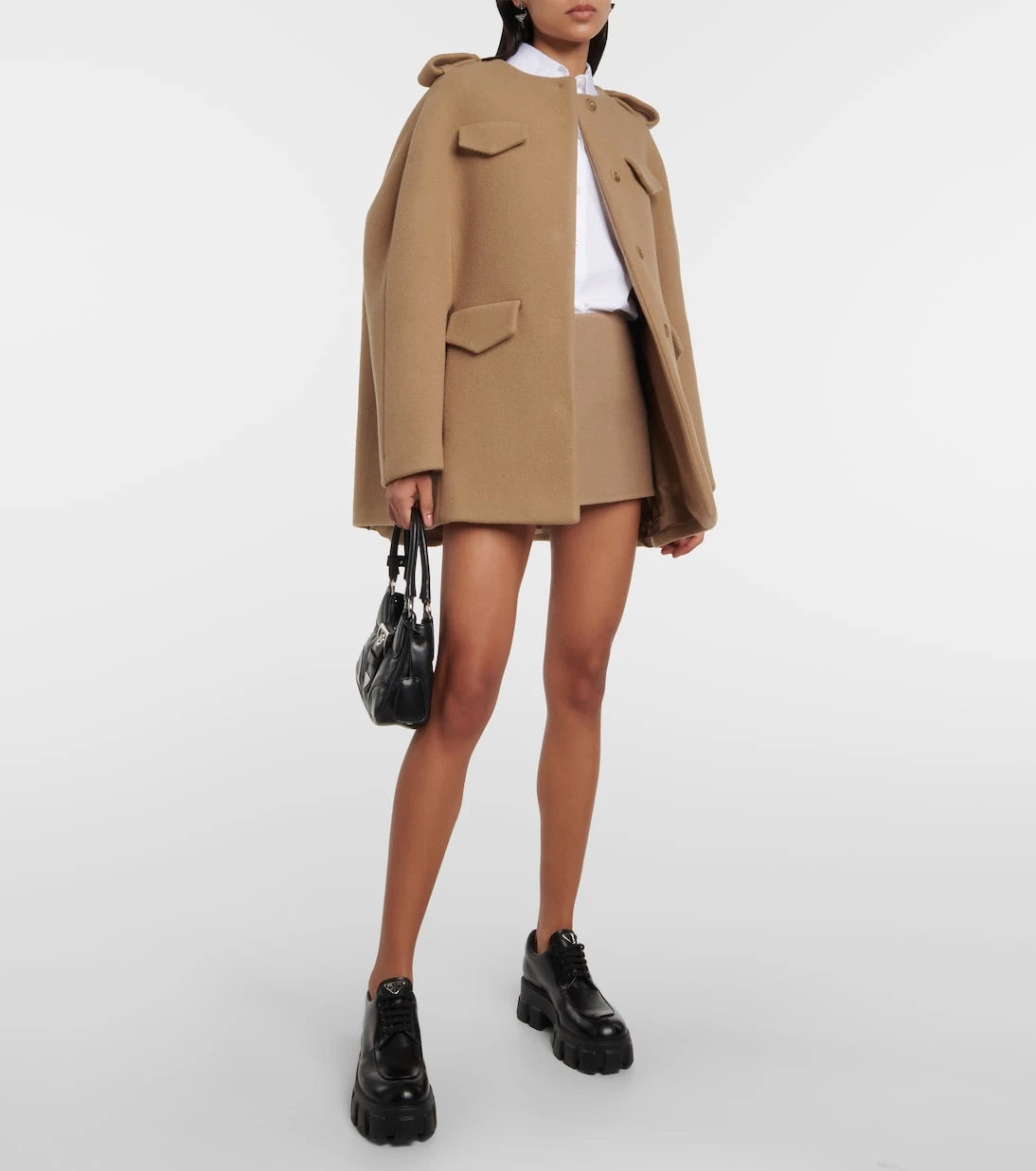 Prada - Wool velour miniskirt