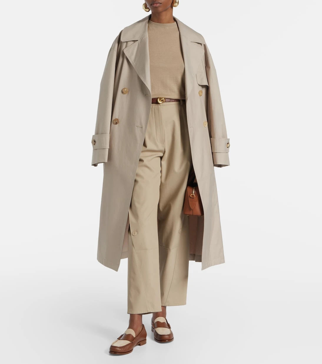 Max Mara - Logo leather and suede mocassins