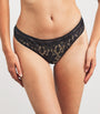 Simone Perele Black Lace Précieuse Tanga Briefs