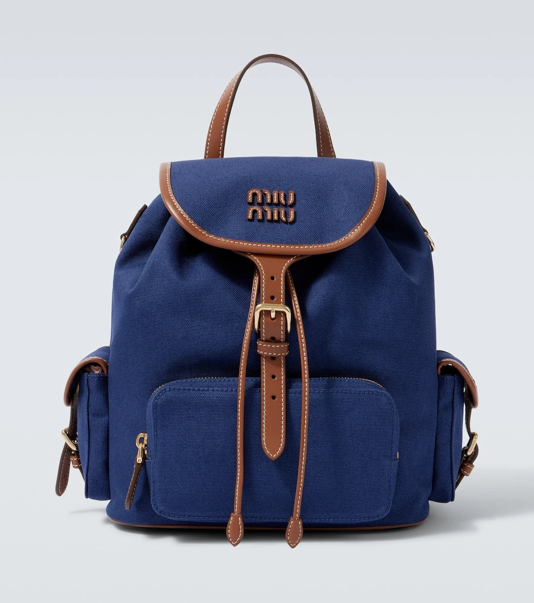 Miu Miu - Leather-trimmed canvas backpack