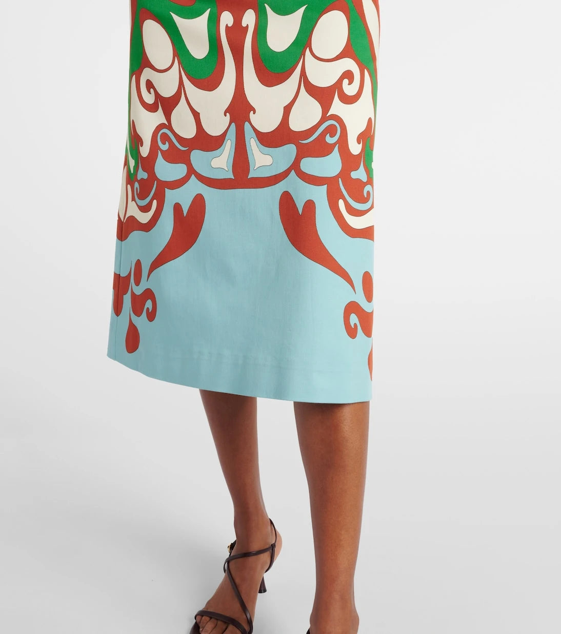 La DoubleJ - Baia printed cotton-blend midi skirt