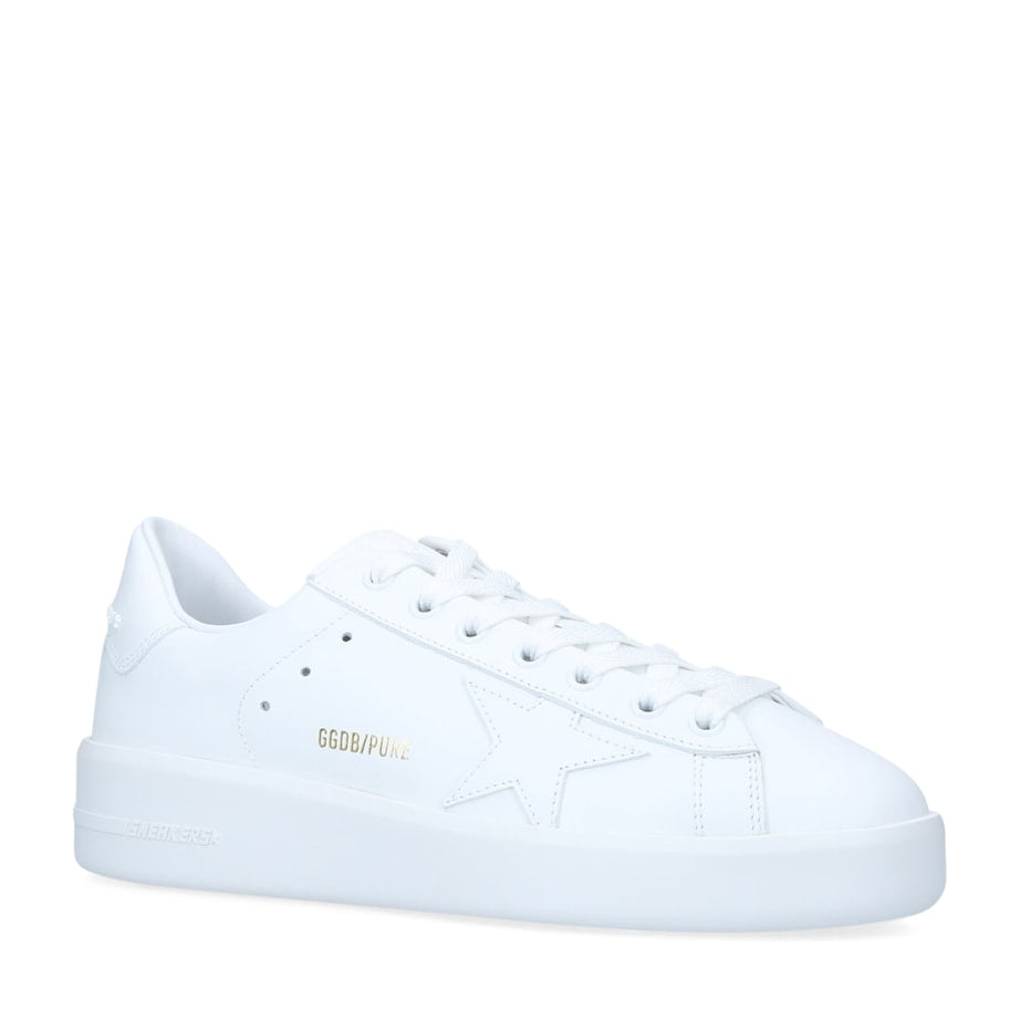 Golden Goose White Vegan Leather Purestar Sneakers