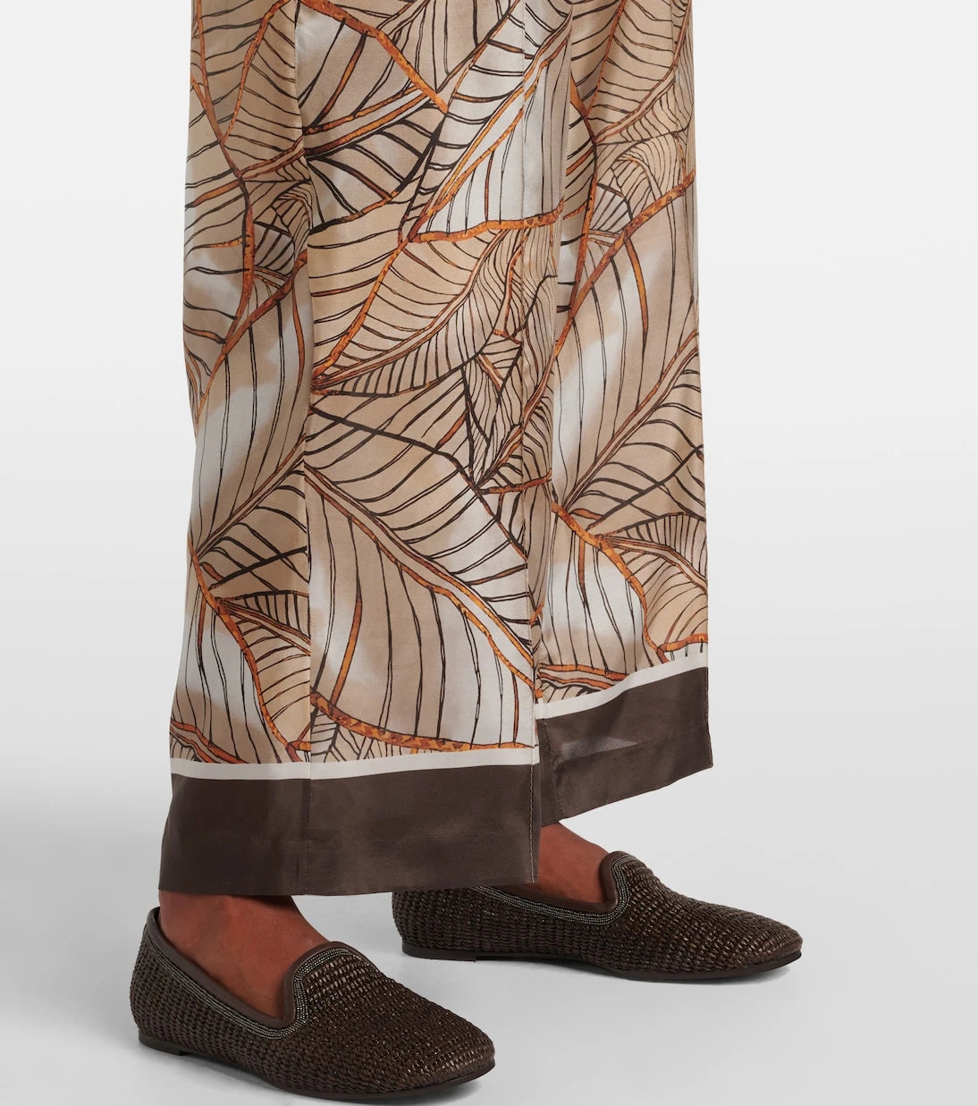 Brunello Cucinelli - Printed silk wide-leg pants