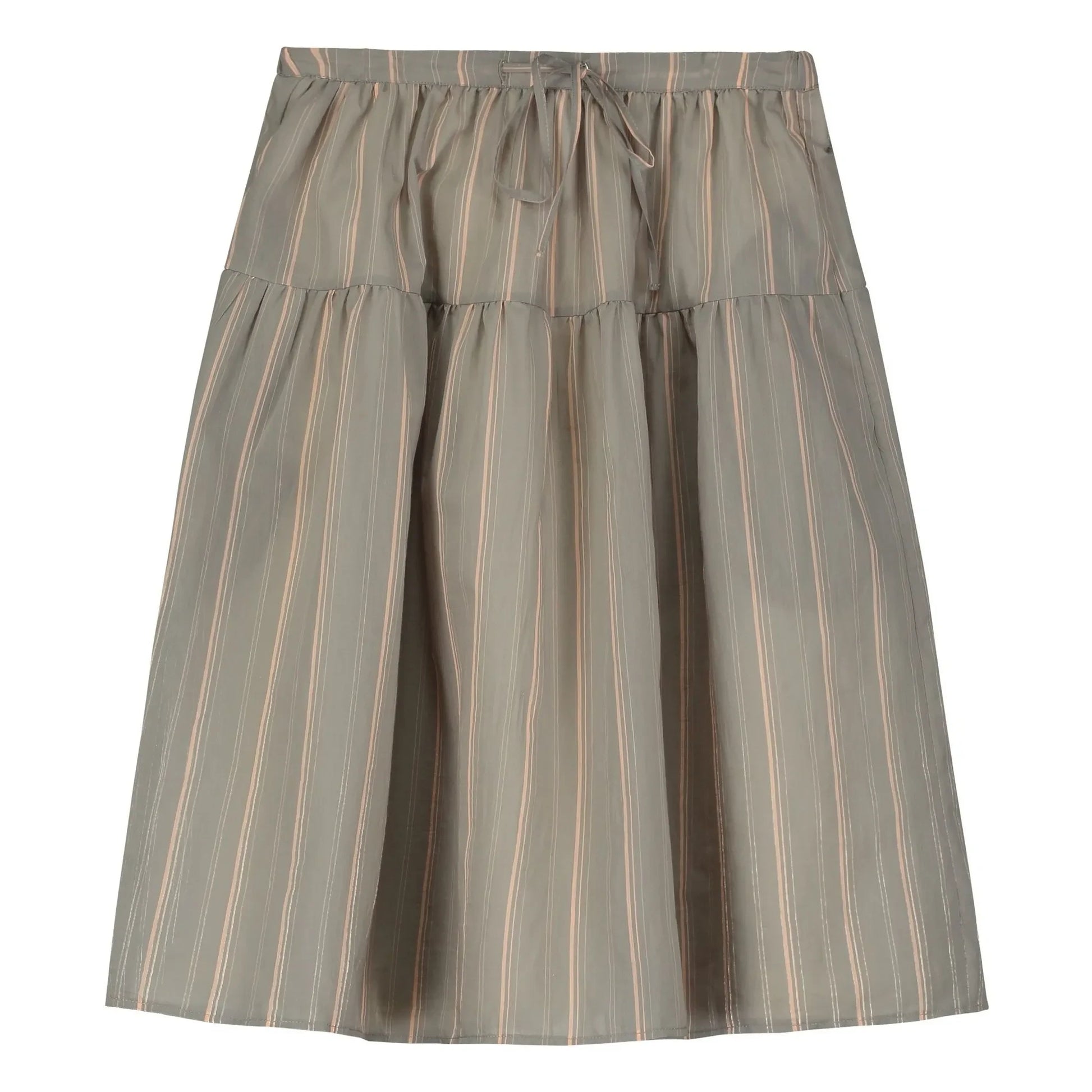 Tangerine - Striped midi skirt | Grey