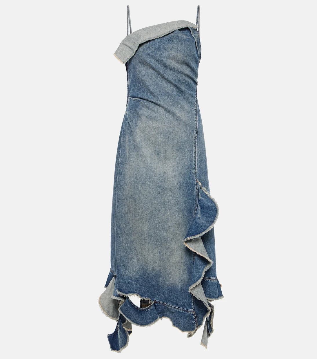 Acne Studios - Delouise ruffled denim midi dress
