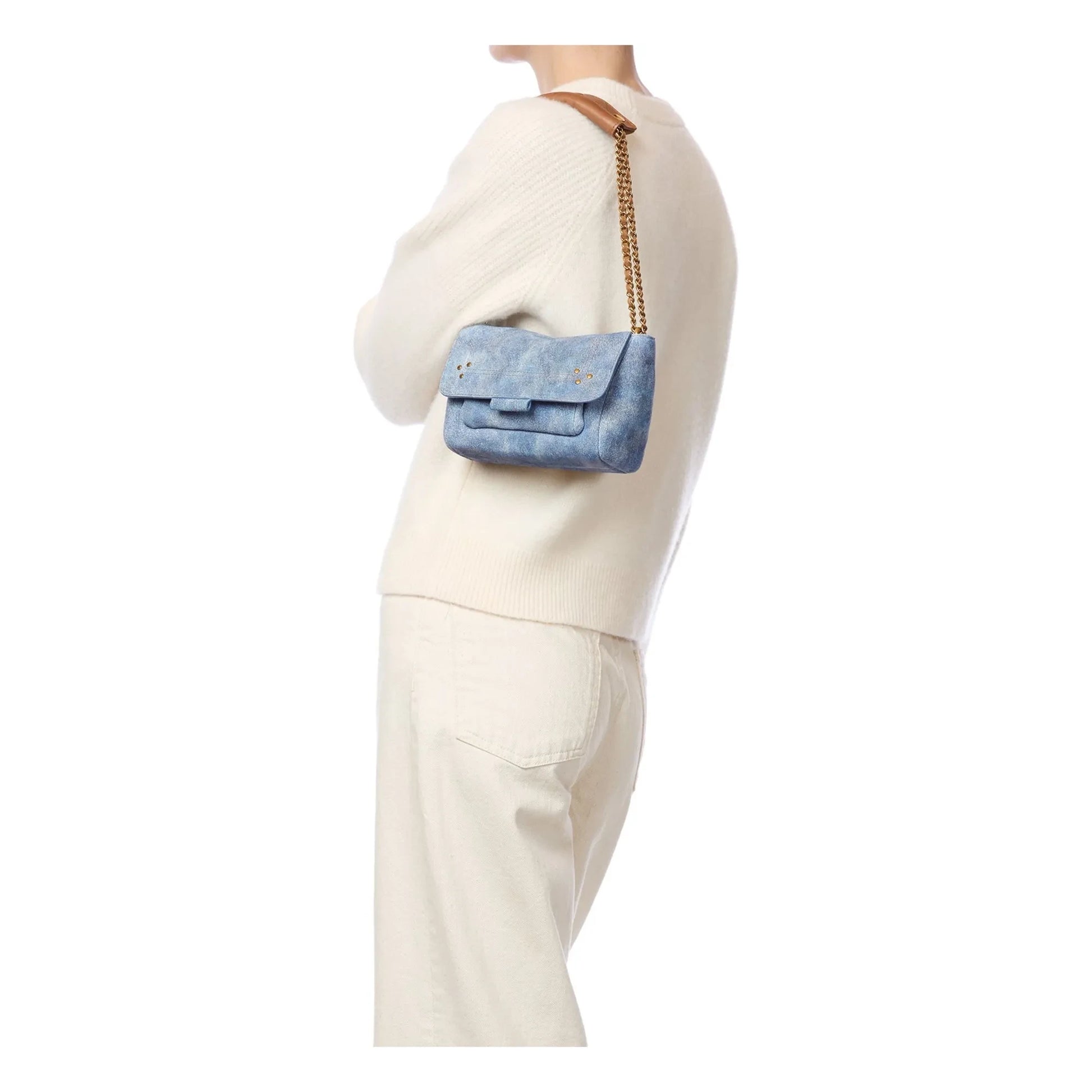 Jérôme Dreyfuss - Bag Lulu S Croûte Velours | Washed blue