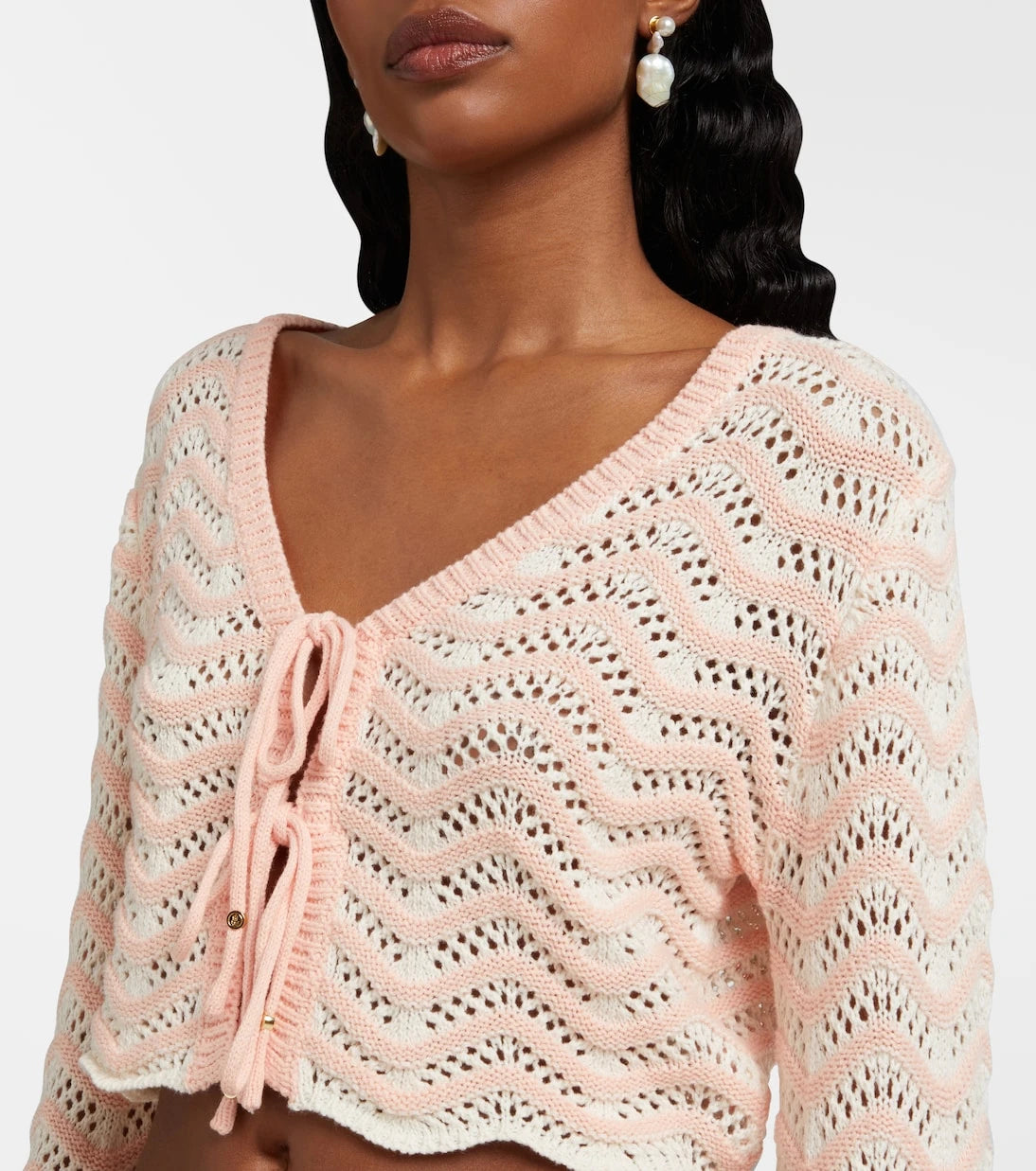 Bananhot - Miana striped cotton-blend crop top