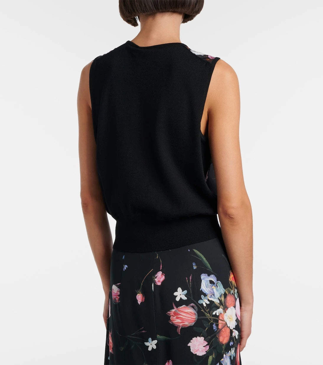 Erdem - Floral printed wool top