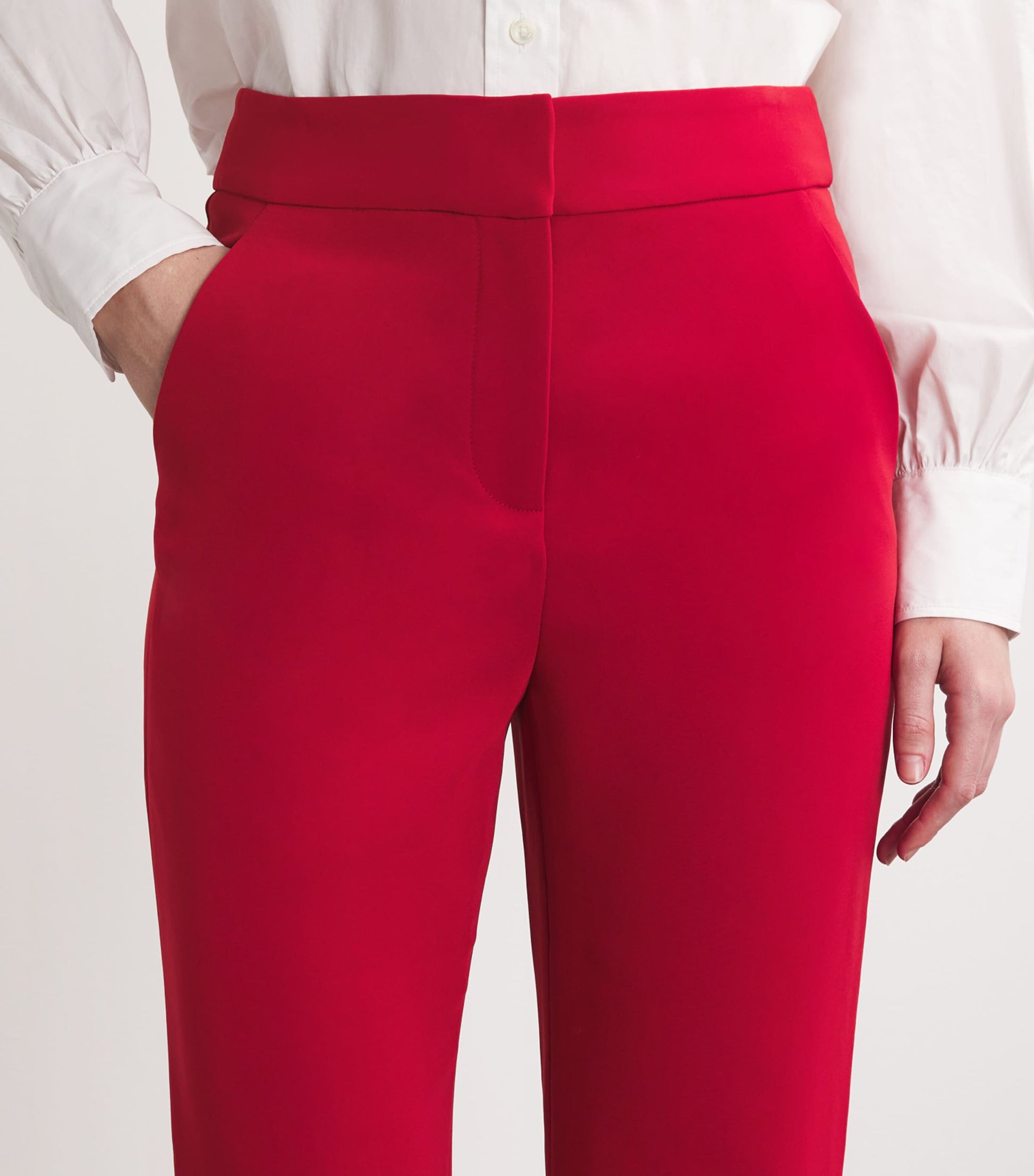Veronica Beard Red Flared Lebone Tailored Trousers