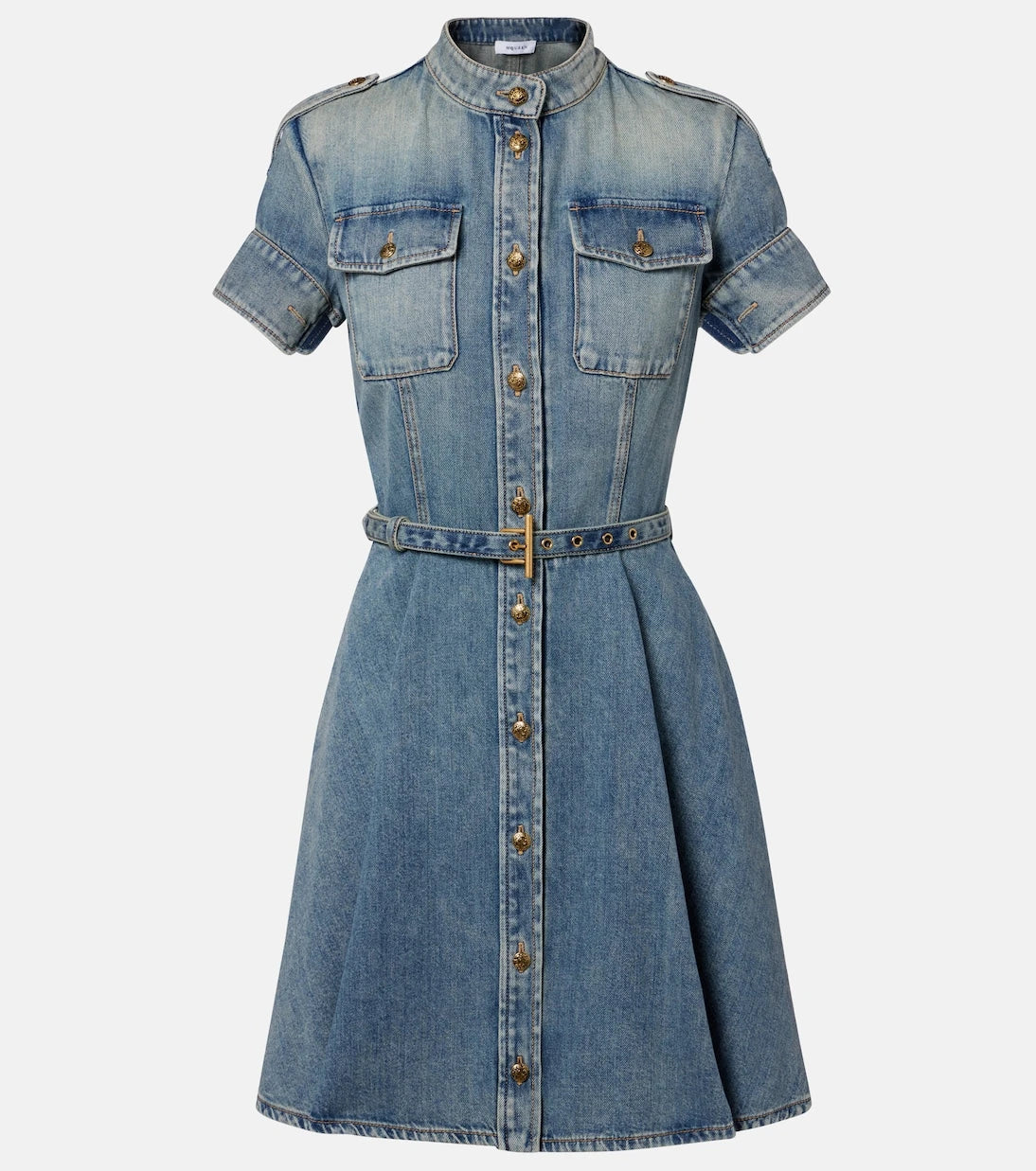 McQueen - Belted denim shirt dress