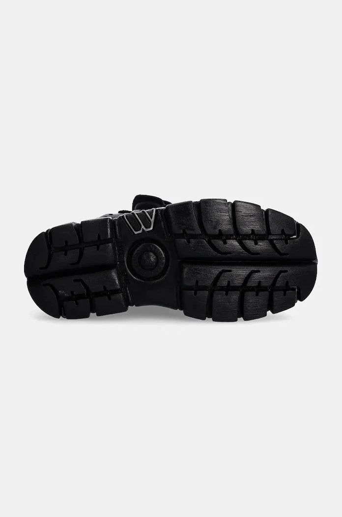 New Rock Nomada Negro + Tower Negro Lateral E14 Acero Deri Spor Ayakkabı