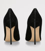 Casadei Black Lace-Leather Blade Pumps 100