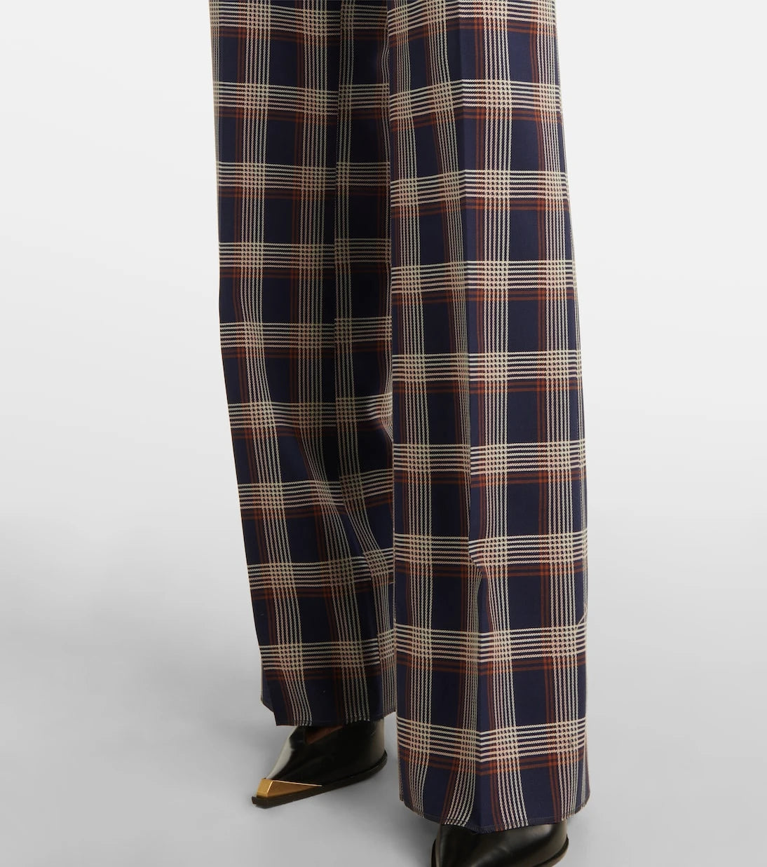 Etro - Checked high-rise wool wide-leg pants