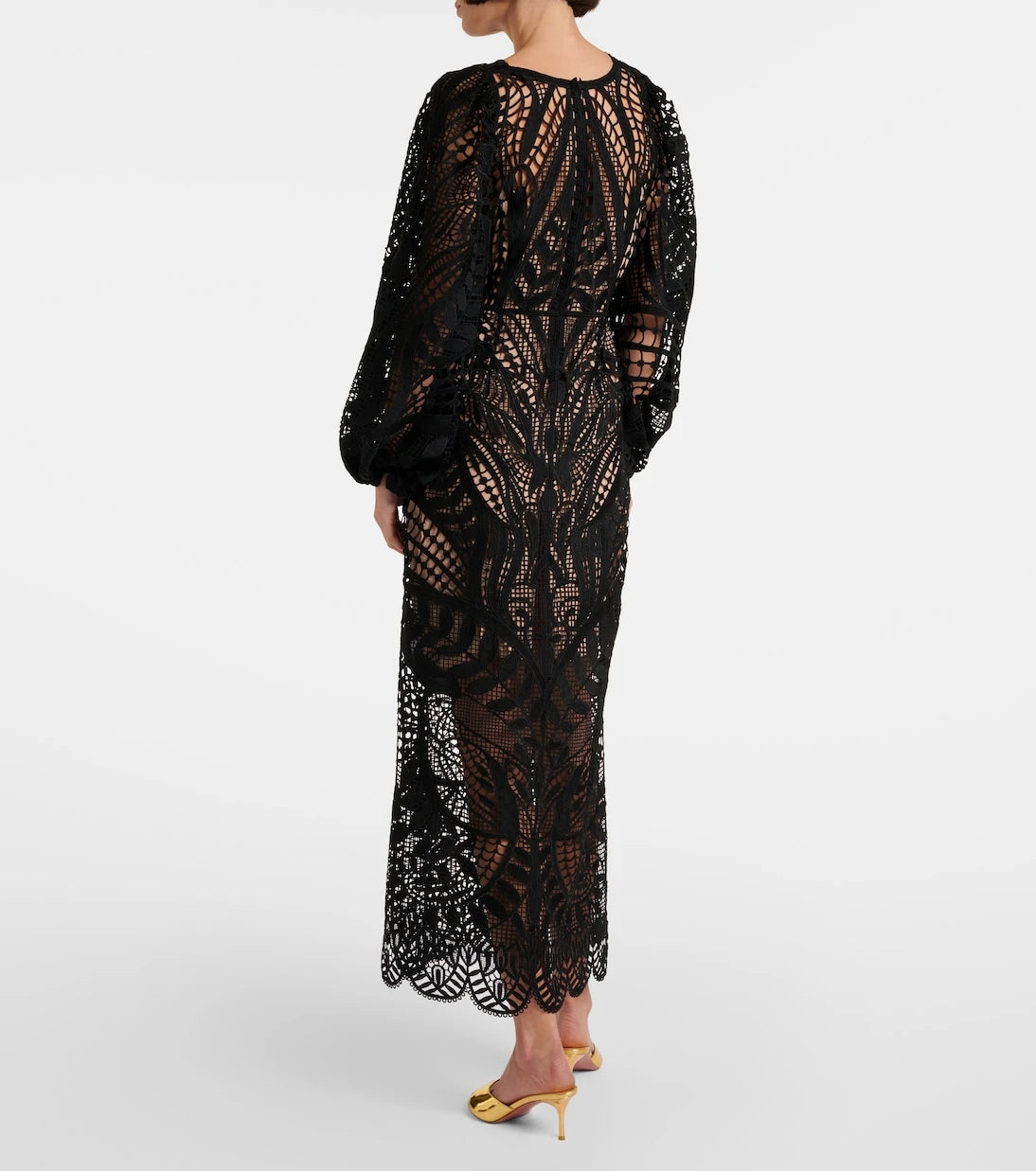 Farm Rio - Nature guipure lace maxi dress