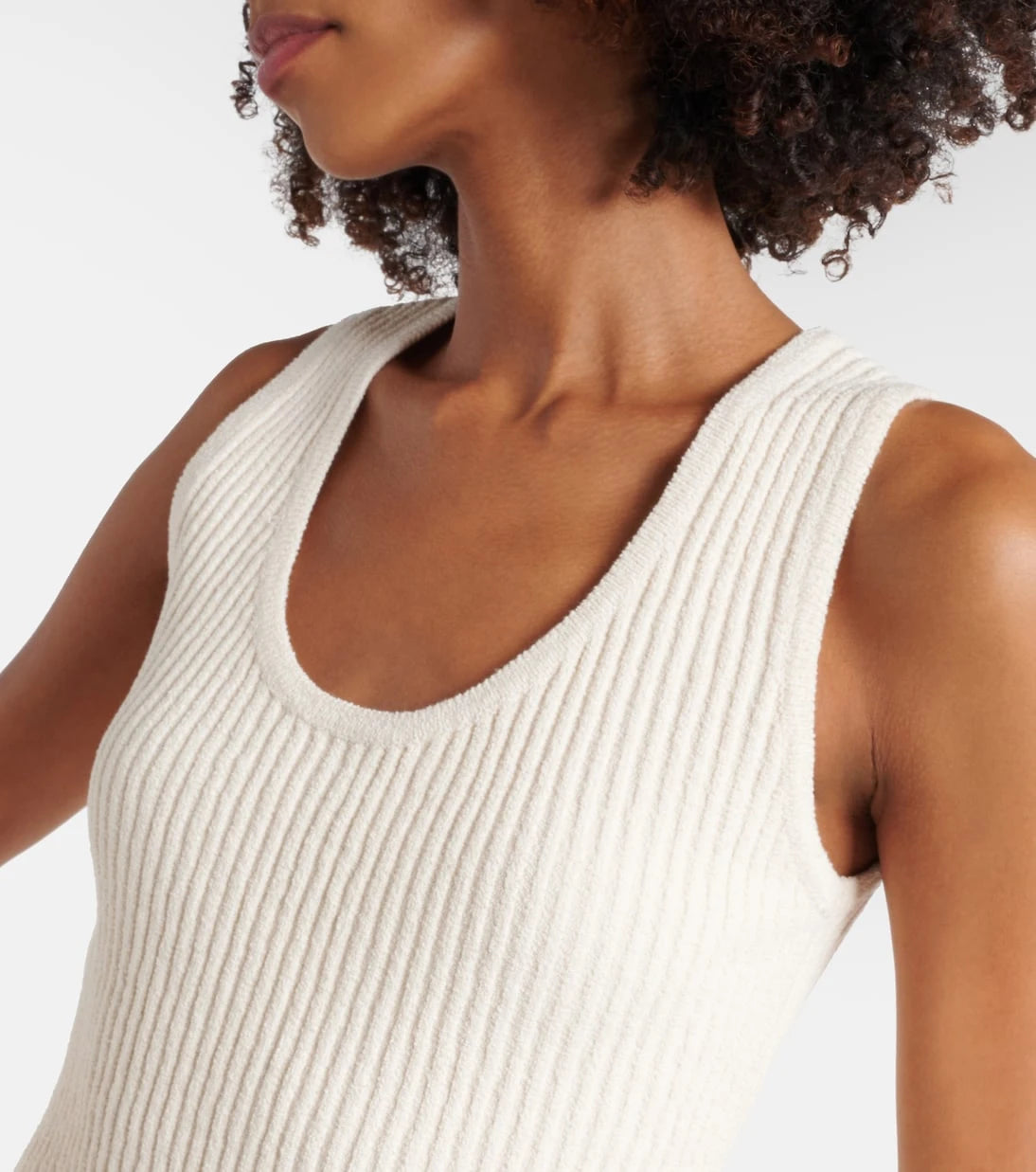 Toteme - Ribbed-knit cotton-blend bouclé tank top