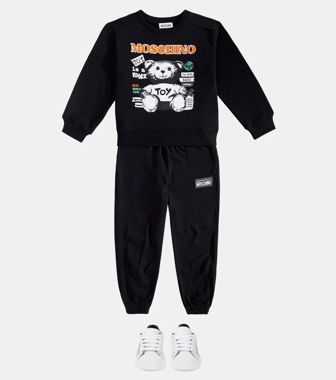 Moschino Kids - Logo leather sneakers