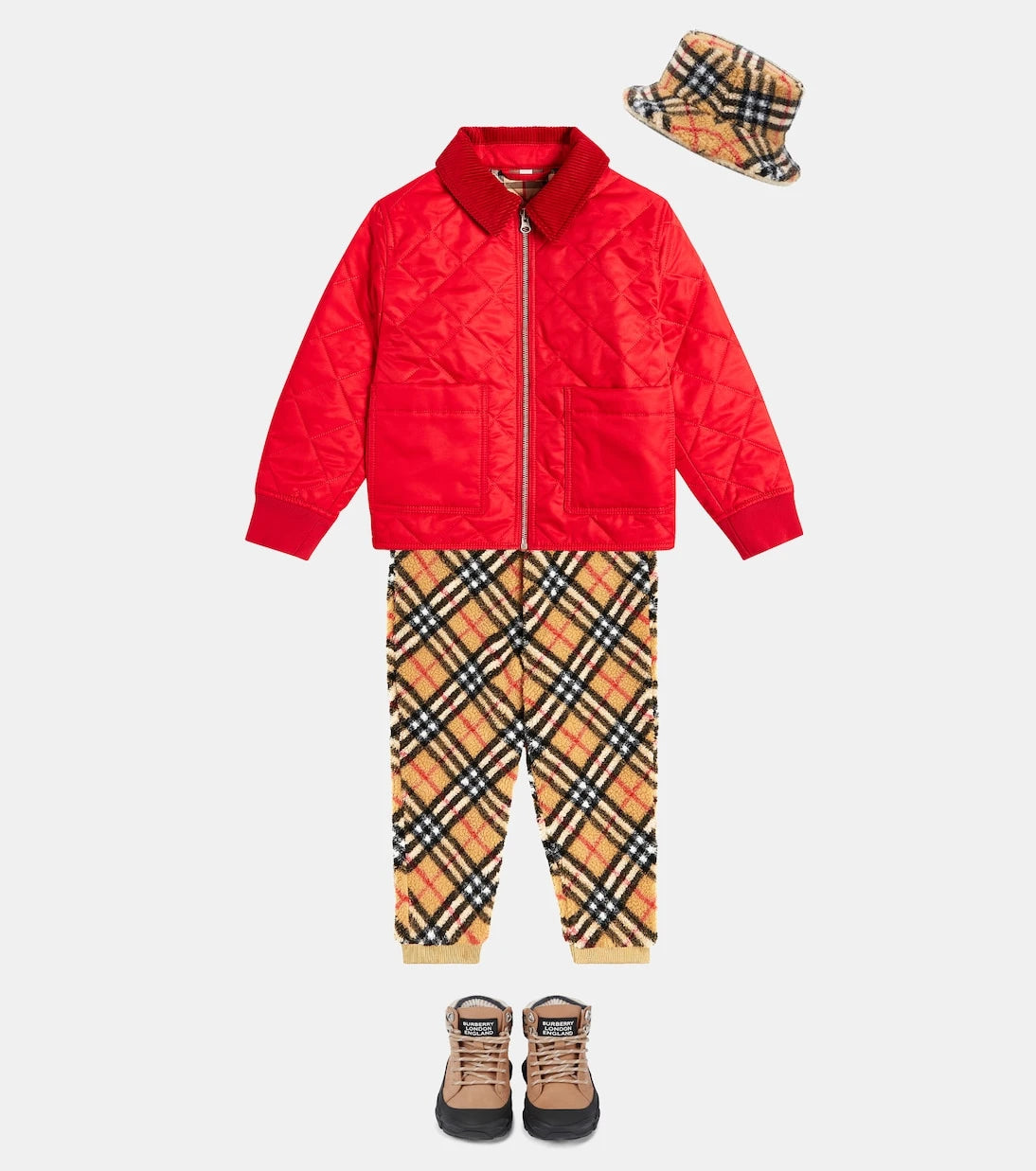 Burberry Kids - Burberry Check fleece bucket hat