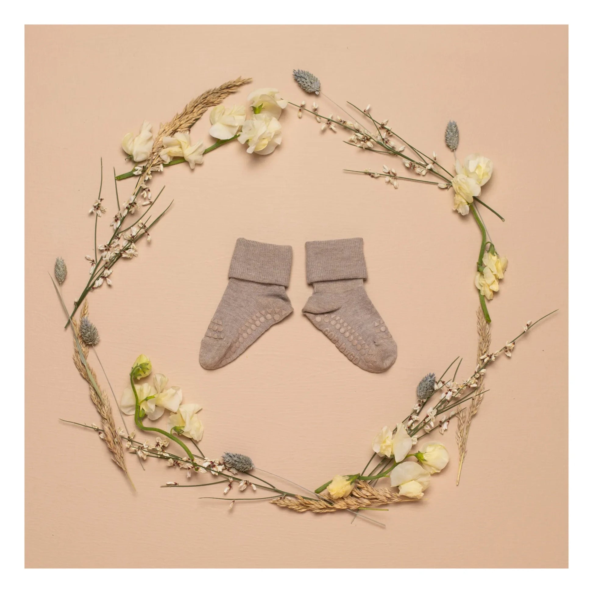 GOBABYGO - Anti-slip Bamboo Socks | Beige