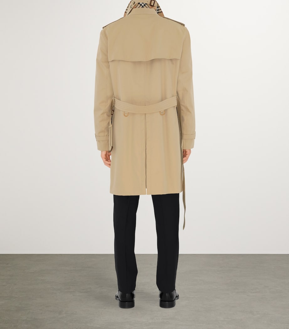 Burberry Yellow Mid-Length Kensington Heritage Trench Coat