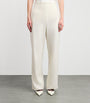 White Virgin Wool Wide-Leg Trousers