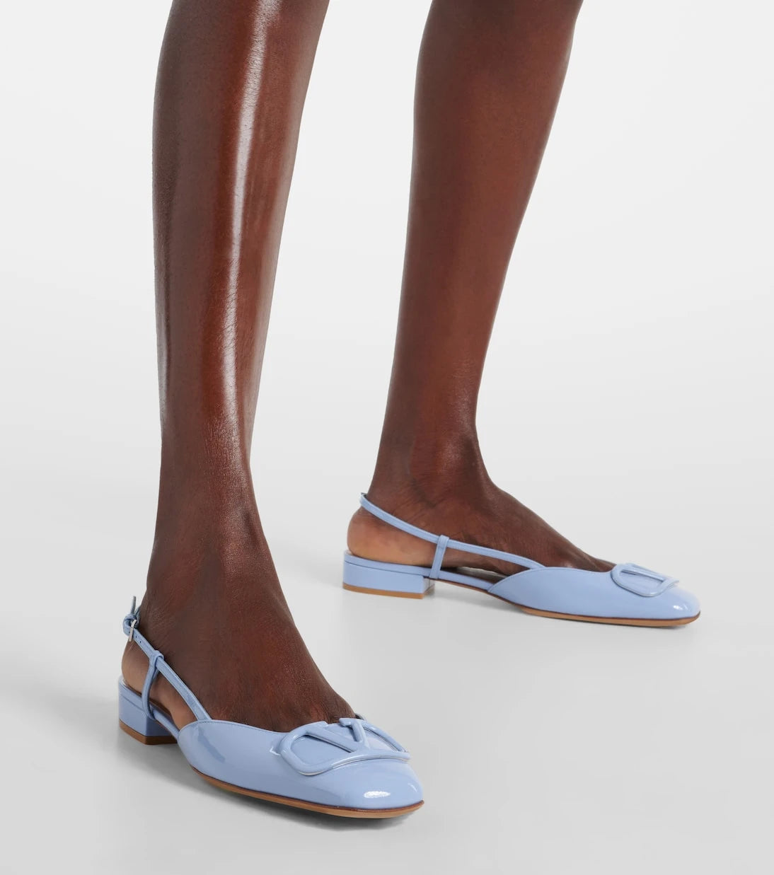 Valentino Garavani - VLogo Signature leather slingback flats