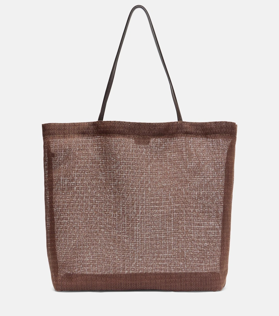 The Row - Barn leather-trimmed mesh tote bag