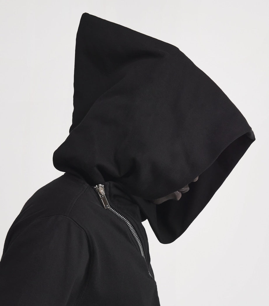 Rick Owens Black Cotton Mountain Hoodie