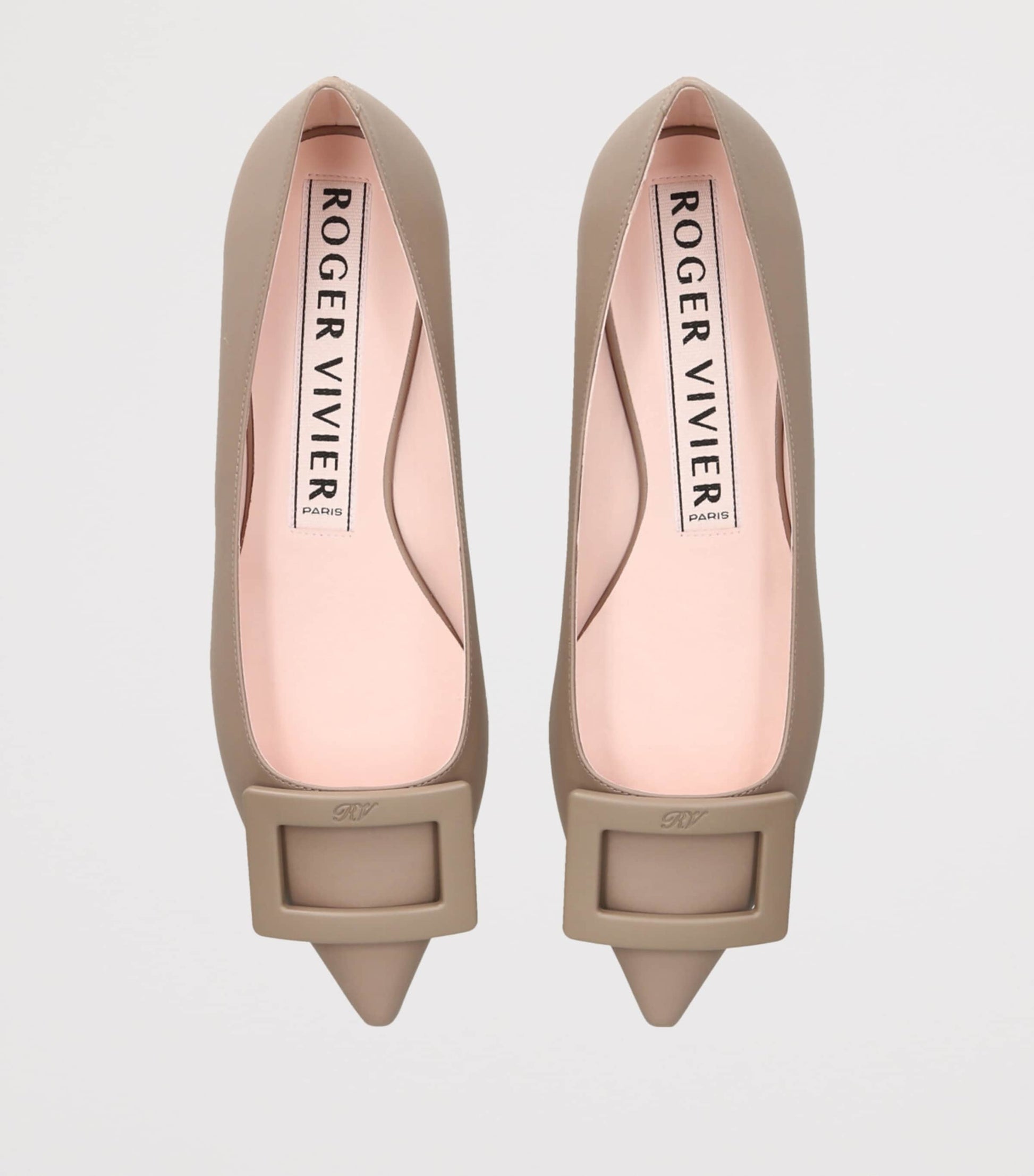 Roger Vivier Brown Leather Gommettine Ballet Flats