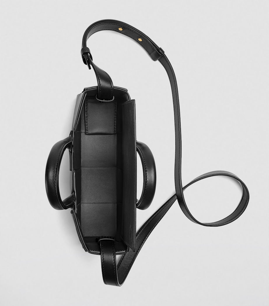 Bottega Veneta Gold Mini Leather East-West Arco Top-Handle Bag