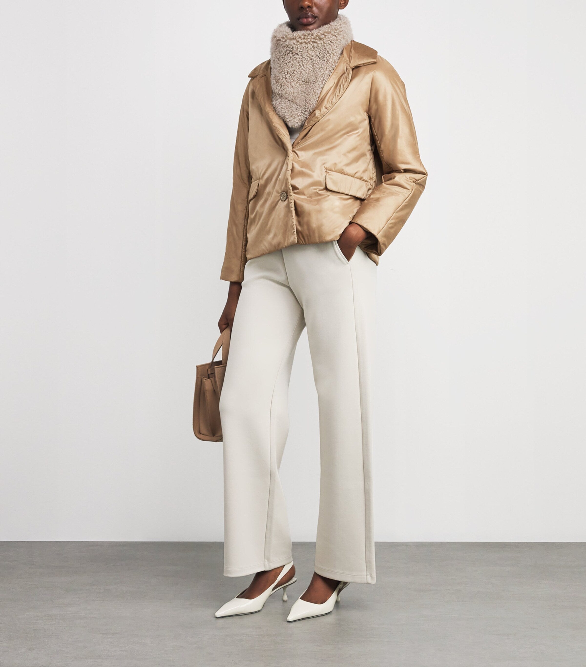 Beige The Cube Collared Jacket