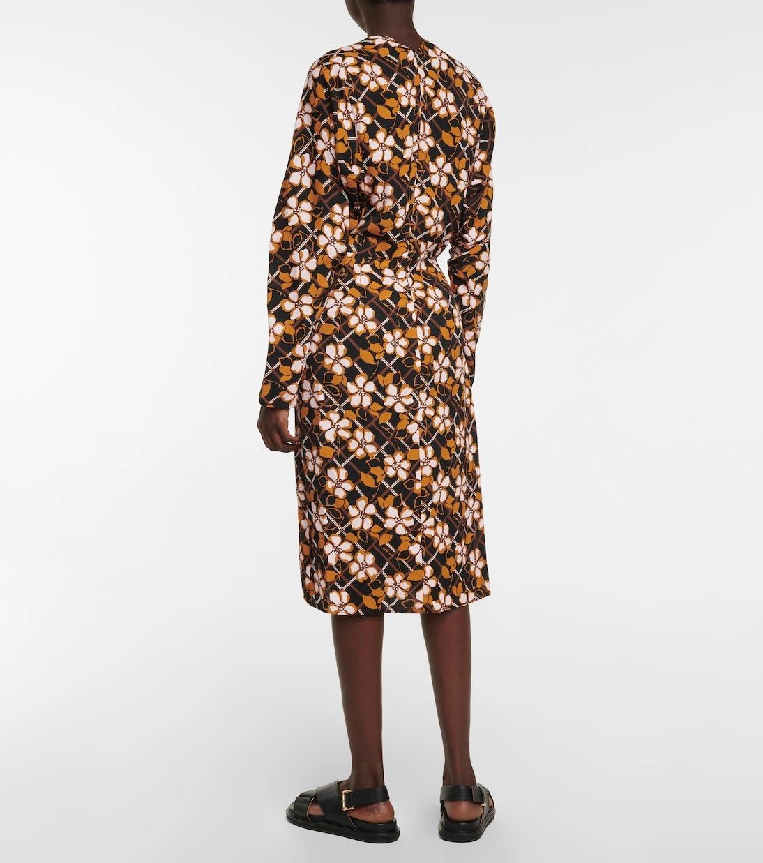 Marni - Floral-printed pleated midi dress