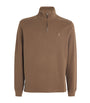 Polo Ralph Lauren Brown Cotton Quarter-Zip Sweater