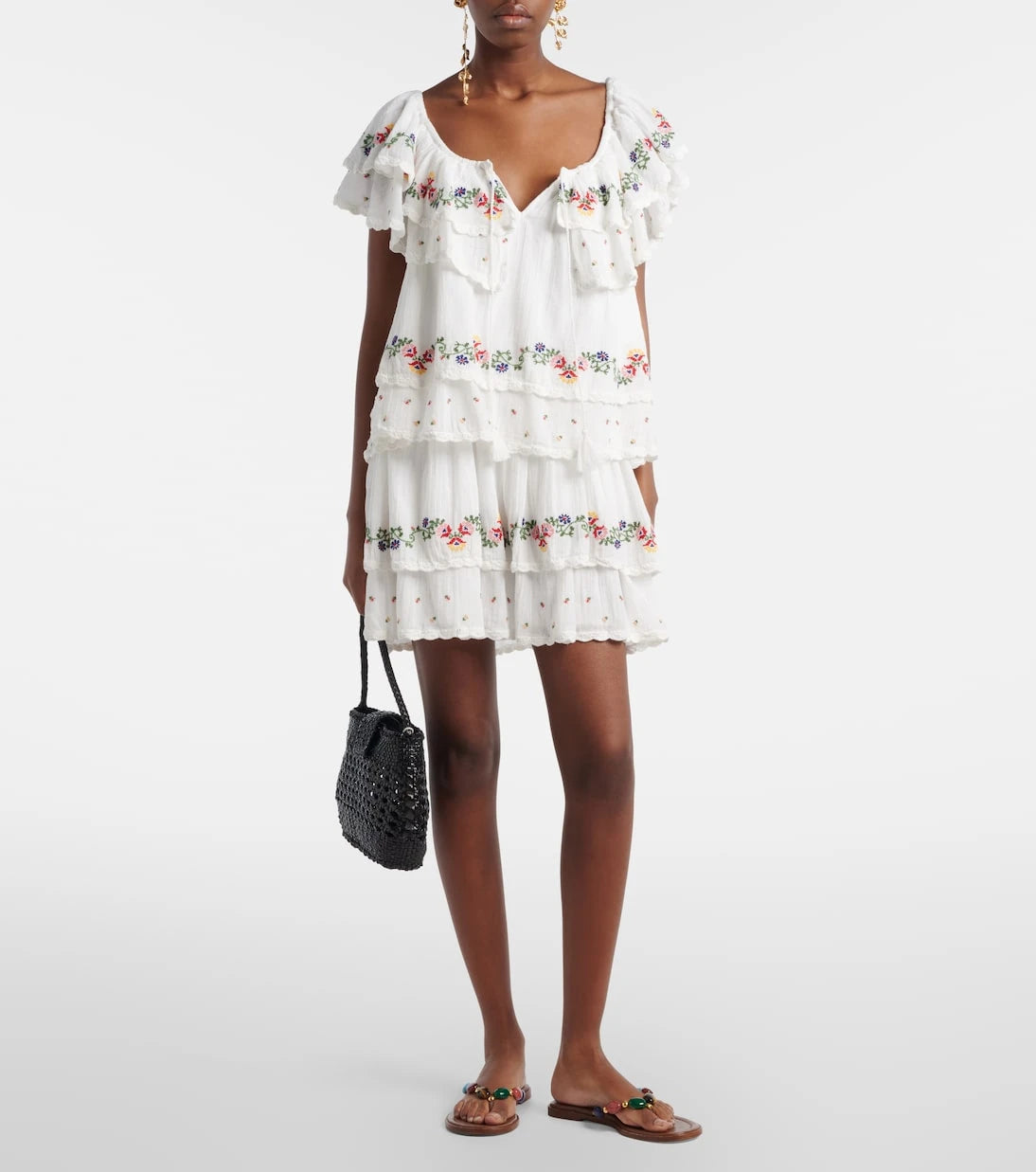 Rixo - Leilani embroidered cotton minidress
