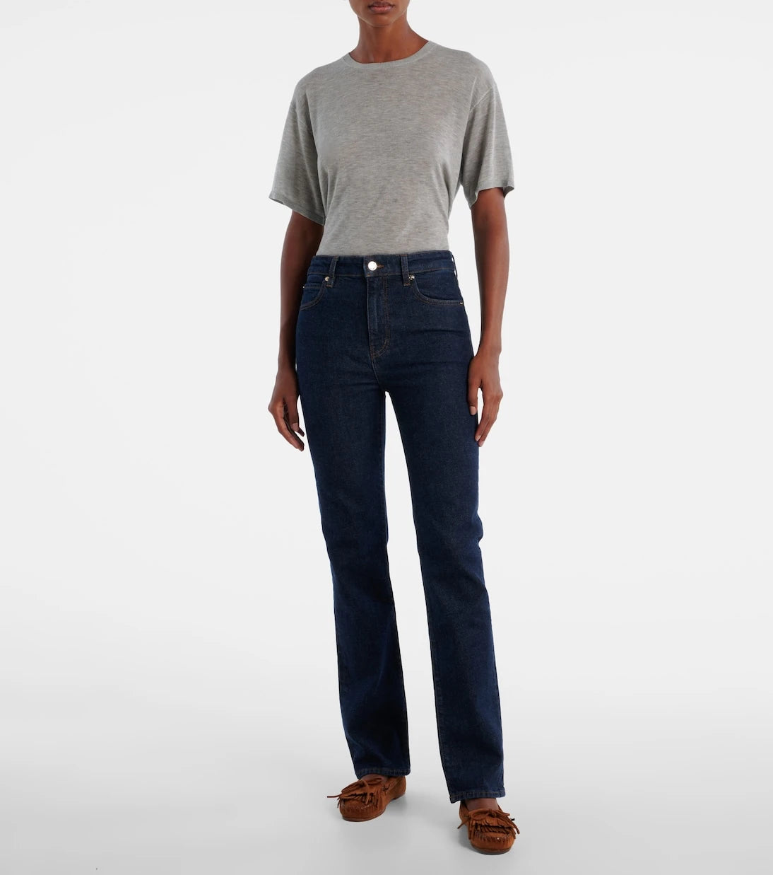 Frame - Ruler mid-rise straight jeans
