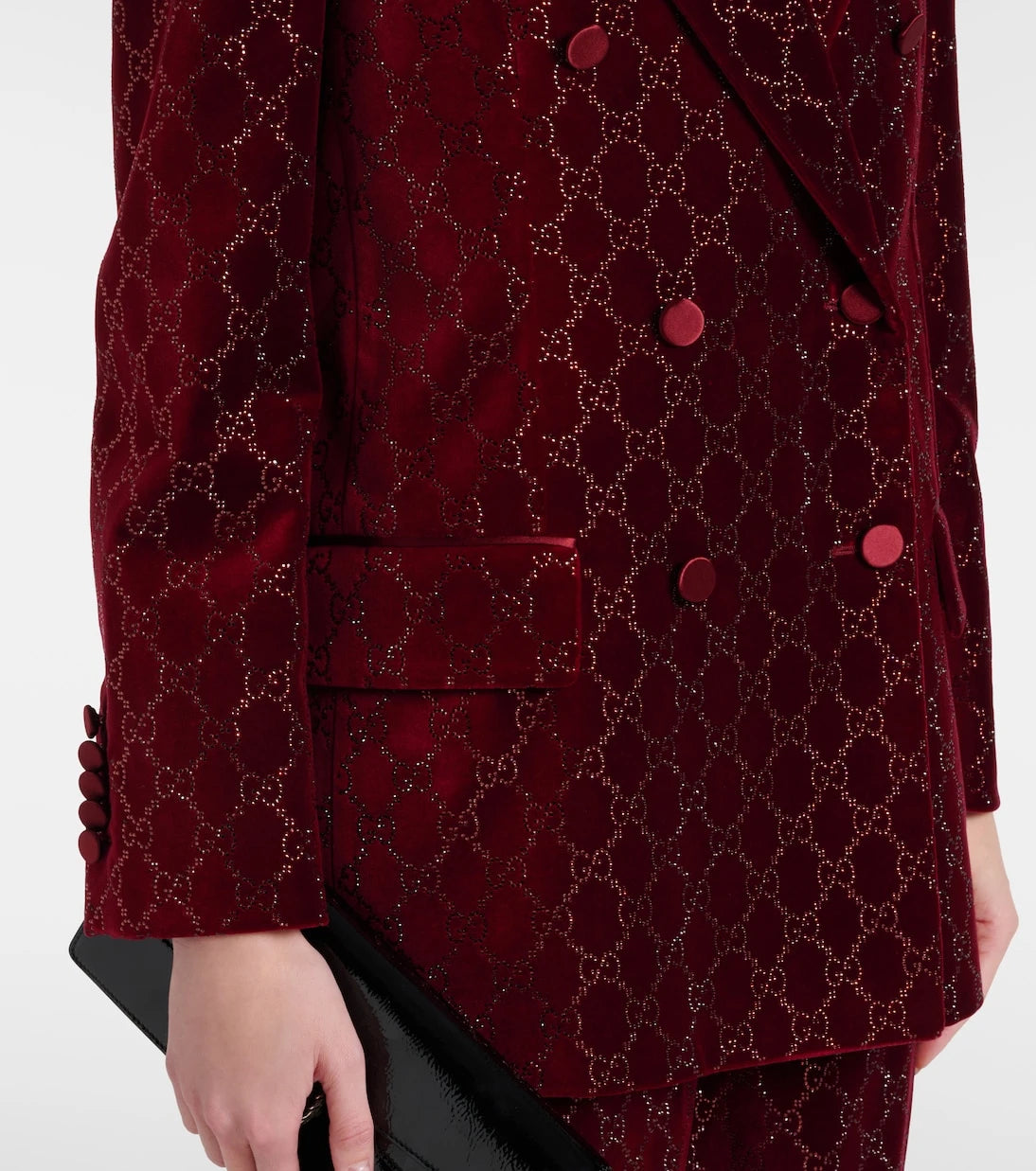 Gucci - GG embellished cotton velvet blazer